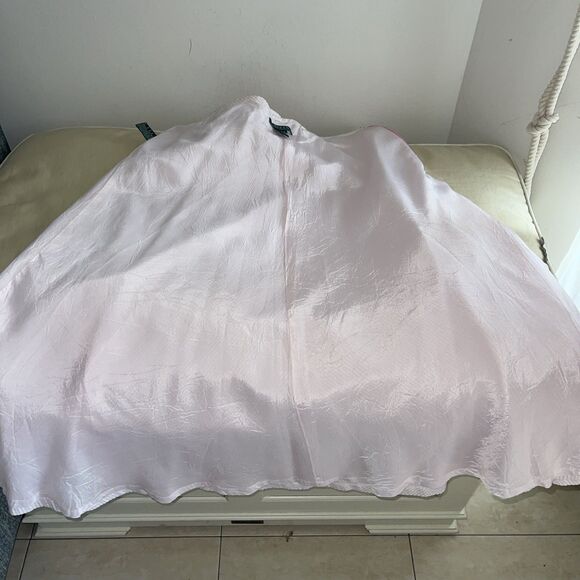 Vintage Ralph Lauren Size 12 Pink Seersucker flare flowing Skirt - Picture 11 of 11